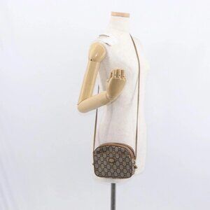 GUCCI GG Plus Supreme Shoulder Bag PVC Beige Gold Auth BA8484